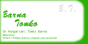 barna tomko business card
